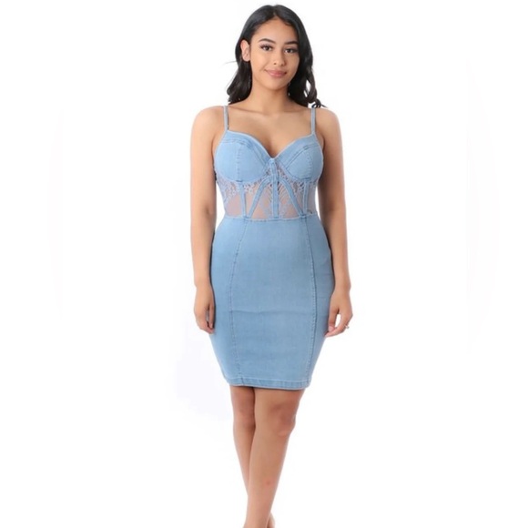 🌸AMTIOUS envy me denim dress ✨ - Picture 1 of 9